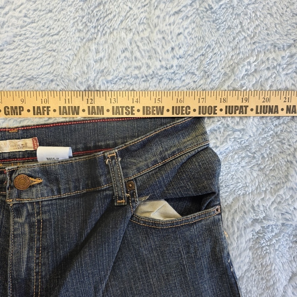 Y2K Levi's 550 Women's 34x33 Relaxed Boot Cut Jeans, Blue Stretch Dark Wash 14L - Picture 14 of 14